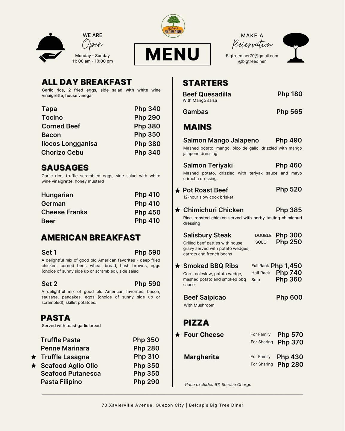 Belcap's Big Tree Diner in Quezon City (Review)