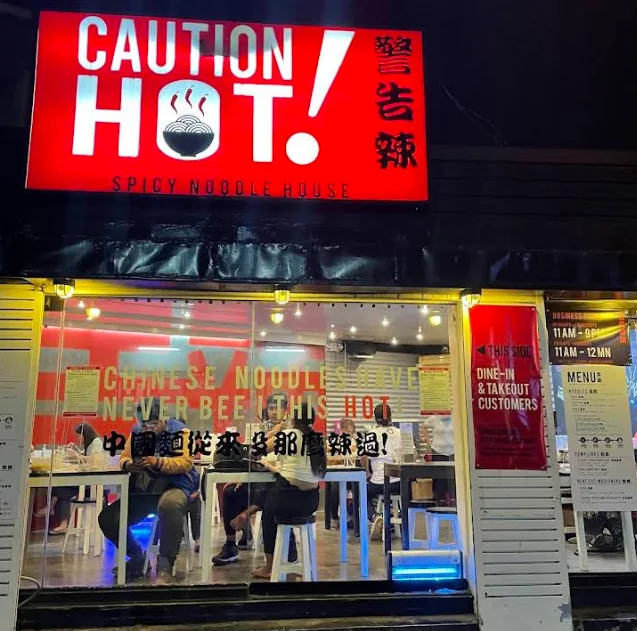 Caution Hot! Spicy Noodle House restaurant in Quezon City - exterior view and dining atmosphere